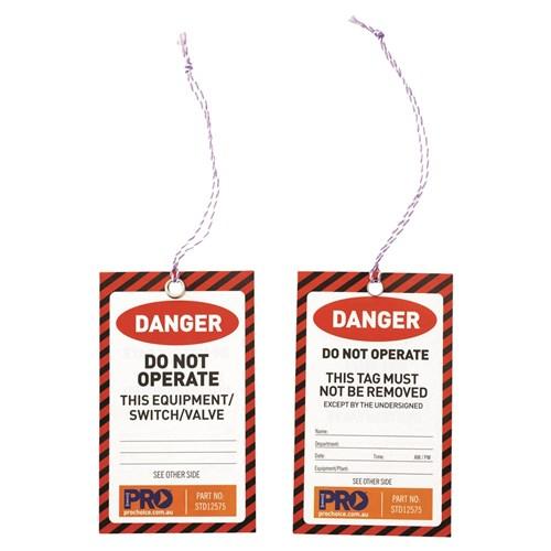 SAFETY TAG -125mm x 75mm - 100 tags-Queensland Workwear Supplies