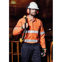 Syzmik Mens FR Closed Front Hooped Taped Shirt - ZW134-Queensland Workwear Supplies