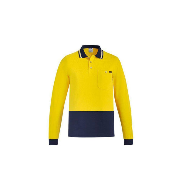 Syzmik Mens Hi Vis Cotton L/S Polo - ZH430-Queensland Workwear Supplies