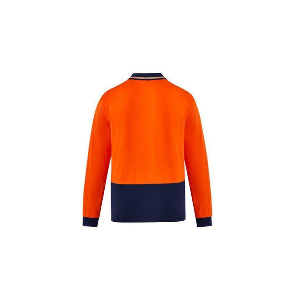 Syzmik Mens Hi Vis Cotton L/S Polo - ZH430-Queensland Workwear Supplies