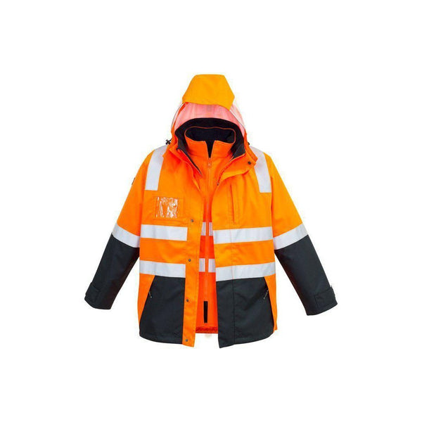 Syzmik Mens HiVis 4-in-1 Waterproof Jacket - ZJ532-Queensland Workwear Supplies