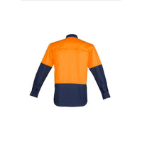 Syzmik Mens HiVis Closed Front Long Sleeve Shirt - ZW560-Queensland Workwear Supplies
