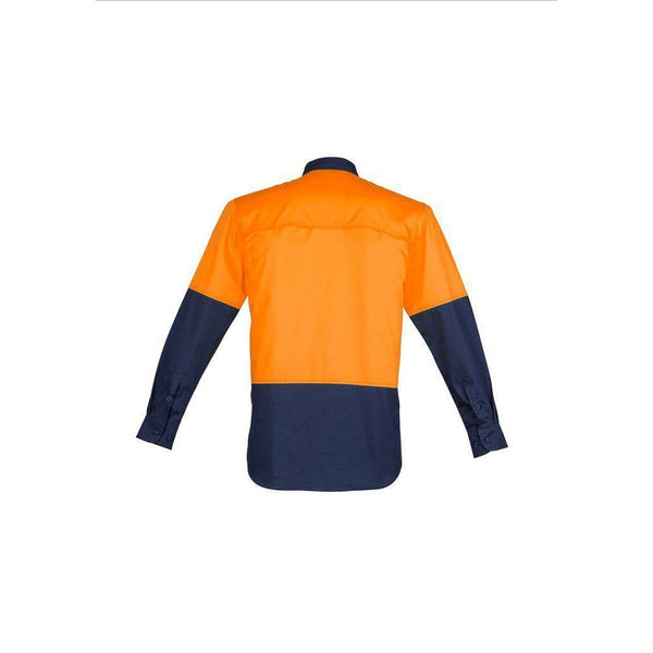 Syzmik Mens HiVis Closed Front Long Sleeve Shirt - ZW560-Queensland Workwear Supplies