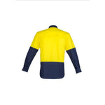 Syzmik Mens HiVis Closed Front Long Sleeve Shirt - ZW560-Queensland Workwear Supplies
