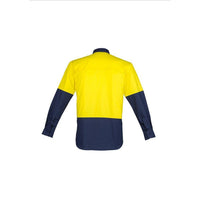 Syzmik Mens HiVis Closed Front Long Sleeve Shirt - ZW560-Queensland Workwear Supplies