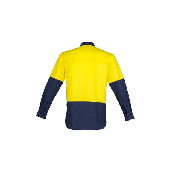 Syzmik Mens HiVis Closed Front Long Sleeve Shirt - ZW560-Queensland Workwear Supplies