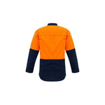 Syzmik Mens HiVis Spliced Flame Retardent Long Sleeve Shirt - ZW138-Queensland Workwear Supplies
