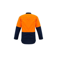 Syzmik Mens HiVis Spliced Flame Retardent Long Sleeve Shirt - ZW138-Queensland Workwear Supplies