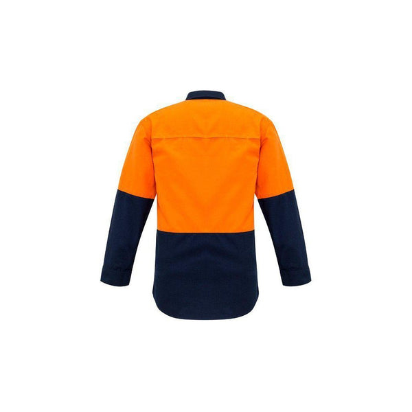 Syzmik Mens HiVis Spliced Flame Retardent Long Sleeve Shirt - ZW138-Queensland Workwear Supplies