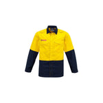 Syzmik Mens HiVis Spliced Flame Retardent Long Sleeve Shirt - ZW138-Queensland Workwear Supplies