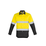 Syzmik Mens HiVis Spliced Industrial Long Sleeve Shirt - ZW123-Queensland Workwear Supplies