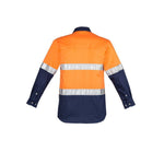 Syzmik Mens HiVis Spliced Industrial Long Sleeve Shirt - ZW123-Queensland Workwear Supplies