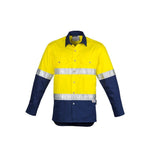Syzmik Mens HiVis Spliced Industrial Long Sleeve Shirt - ZW123-Queensland Workwear Supplies