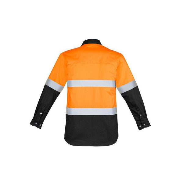 Syzmik Mens HiVis Spliced Industrial Long Sleeve Shirt - ZW123-Queensland Workwear Supplies