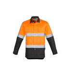 Syzmik Mens HiVis Spliced Industrial Long Sleeve Shirt - ZW123-Queensland Workwear Supplies