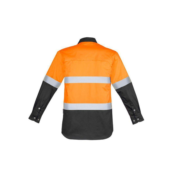 Syzmik Mens HiVis Spliced Industrial Long Sleeve Shirt - ZW123-Queensland Workwear Supplies