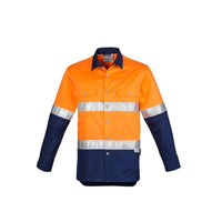 Syzmik Mens HiVis Spliced Industrial Long Sleeve Shirt - ZW123-Queensland Workwear Supplies