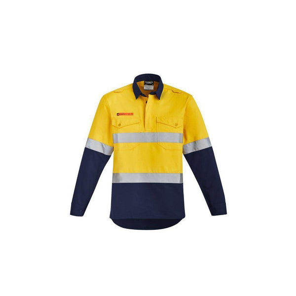 Syzmik Mens Orange Flame HRC 2 Hoop Taped Closed Front Spliced Shirt - ZW143-Queensland Workwear Supplies