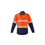 Syzmik Mens Orange Flame HRC 2 Hoop Taped Closed Front Spliced Shirt - ZW143-Queensland Workwear Supplies