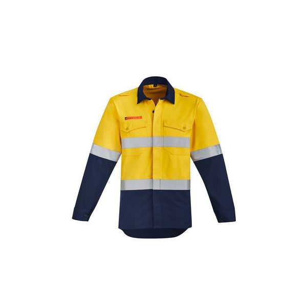 Syzmik Mens Orange Flame HRC 2 Hoop Taped Open Front Spliced Shirt - ZW140-Queensland Workwear Supplies
