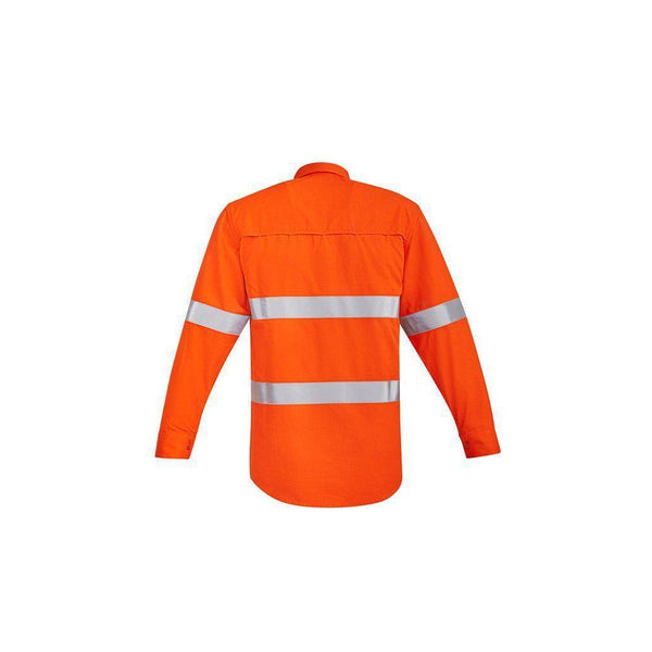 Syzmik Mens Orange Flame HRC 2 Hoop Taped Open Front Spliced Shirt - ZW145-Queensland Workwear Supplies