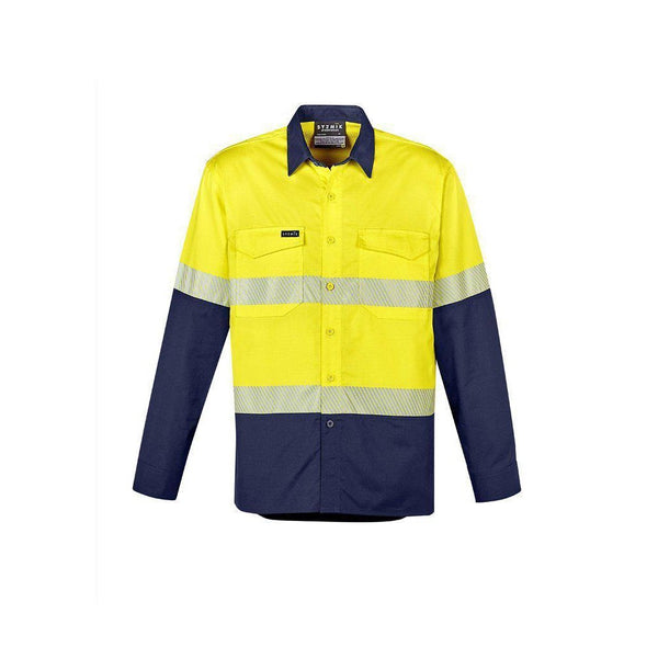 Syzmik Mens Rugged Cooling Hi Vis Segmented Tape L/S Shirt - ZW229-Queensland Workwear Supplies