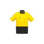 Syzmik Mens Rugged Cooling HiVis Spliced Short Sleeve Shirt - ZW815-Queensland Workwear Supplies