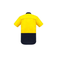 Syzmik Mens Rugged Cooling HiVis Spliced Short Sleeve Shirt - ZW815-Queensland Workwear Supplies