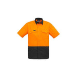 Syzmik Mens Rugged Cooling HiVis Spliced Short Sleeve Shirt - ZW815-Queensland Workwear Supplies