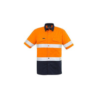 Syzmik Mens Rugged Cooling Taped HiVis Spliced Short Sleeve Shirt - ZW835-Queensland Workwear Supplies