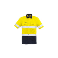 Syzmik Mens Rugged Cooling Taped HiVis Spliced Short Sleeve Shirt - ZW835-Queensland Workwear Supplies