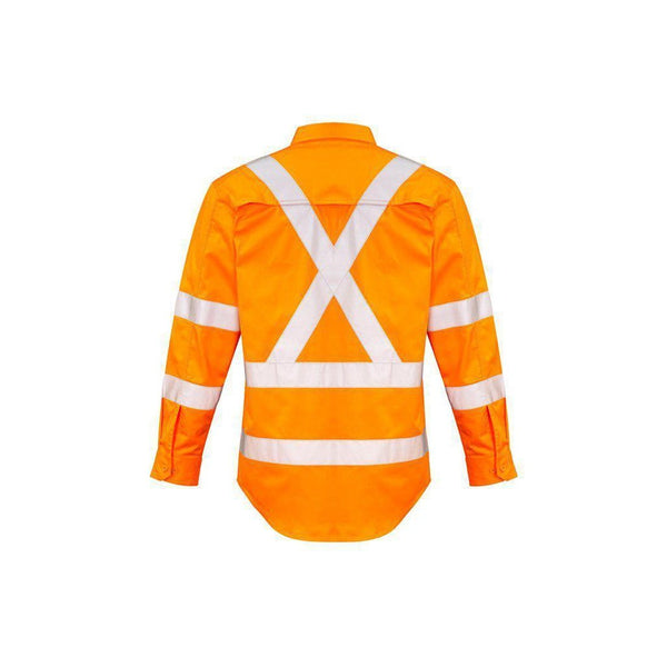 Syzmik Mens Taped X Back HiVis Long Sleeve Shirt - ZW690-Queensland Workwear Supplies