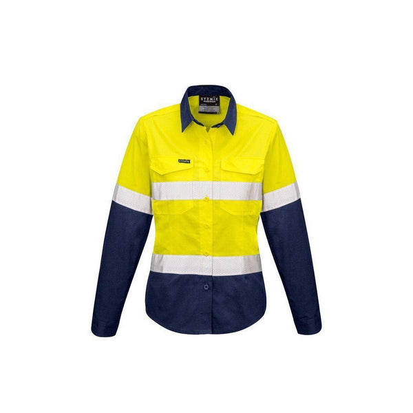 Syzmik Womens Rugged Cooling Taped HiVis Spliced Shirt - ZW720-Queensland Workwear Supplies