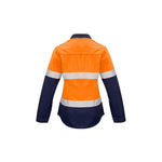Syzmik Womens Taped Flame Retardant Closed Front Spliced Long Sleeve Shirt - ZW131-Queensland Workwear Supplies