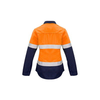 Syzmik Womens Taped Flame Retardant Closed Front Spliced Long Sleeve Shirt - ZW131-Queensland Workwear Supplies