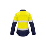 Syzmik Womens Taped Flame Retardant Closed Front Spliced Long Sleeve Shirt - ZW131-Queensland Workwear Supplies