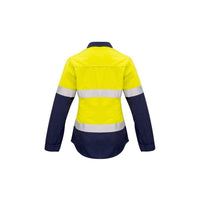 Syzmik Womens Taped Flame Retardant Closed Front Spliced Long Sleeve Shirt - ZW131-Queensland Workwear Supplies