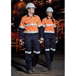 Syzmik Womens Taped Flame Retardant Closed Front Spliced Long Sleeve Shirt - ZW131-Queensland Workwear Supplies