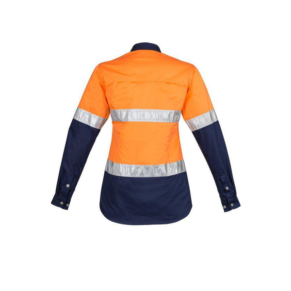 Syzmik Womens Taped HiVis Spliced Industrial Shirt - ZWL123-Queensland Workwear Supplies